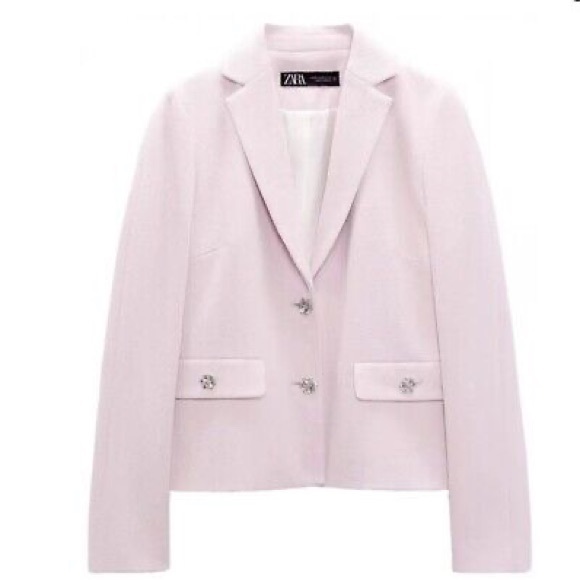 Zara Light Pink Jewel Blazer - Picture 1 of 5